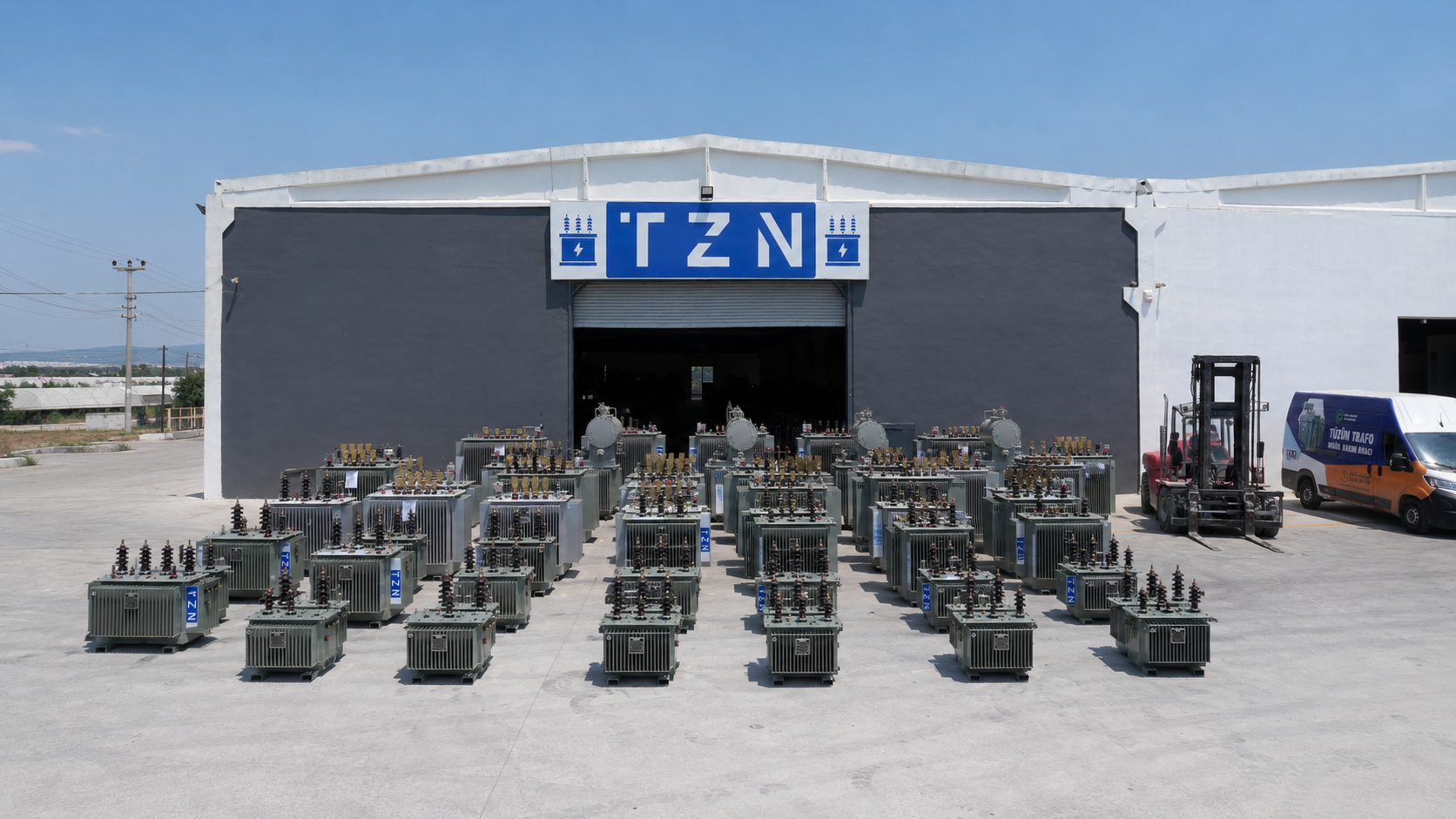 Power transformer assembly in a modern production facility
