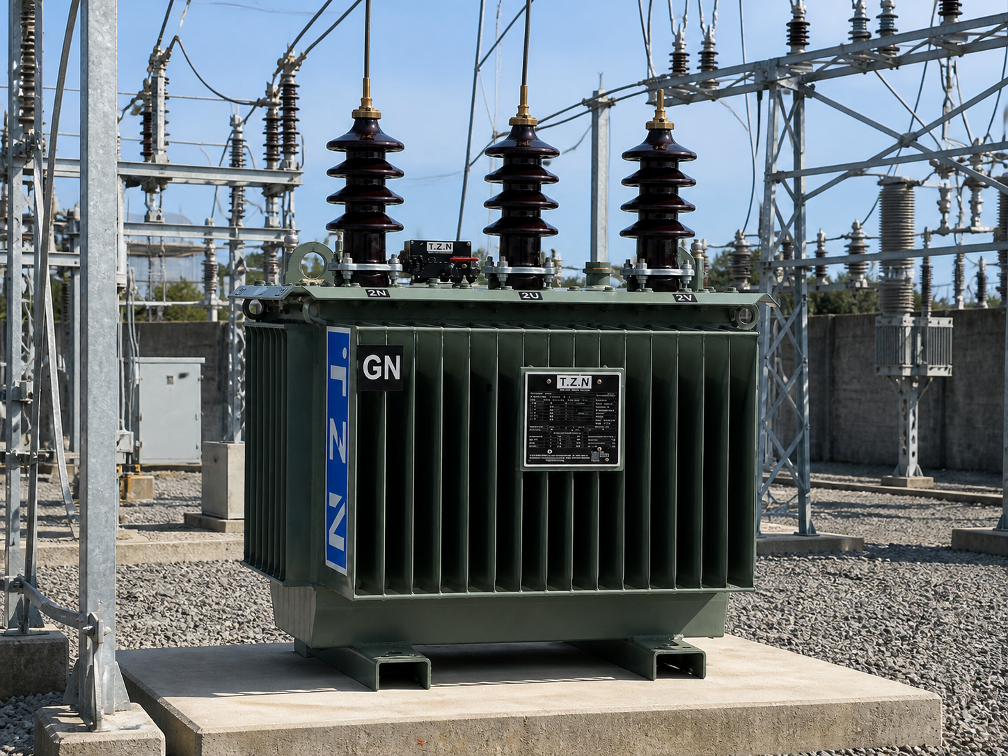Compact TZN distribution transformer serving an urban utility network