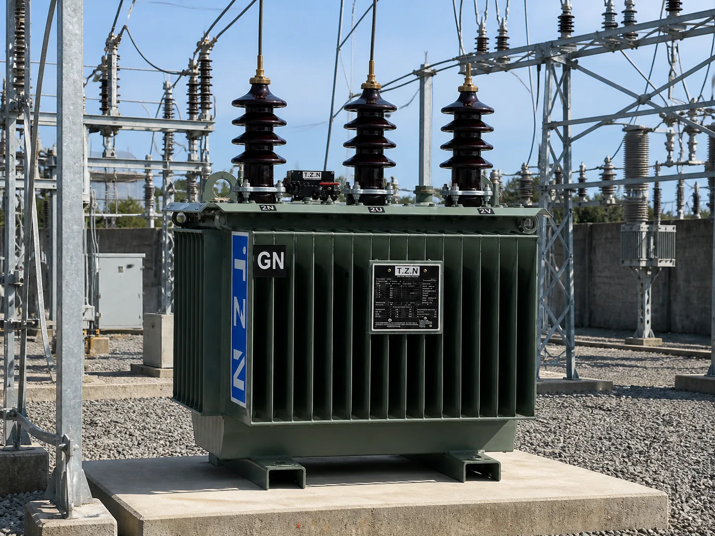 Compact TZN distribution transformer serving an urban utility network