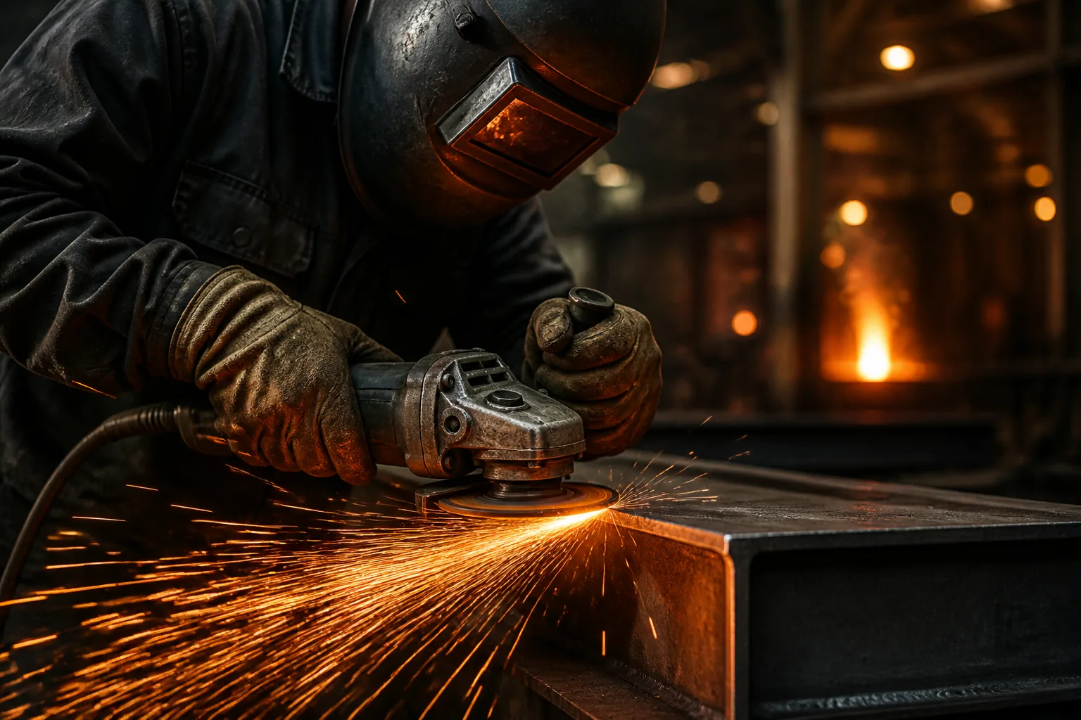 Detailed metalworking process during industrial production
