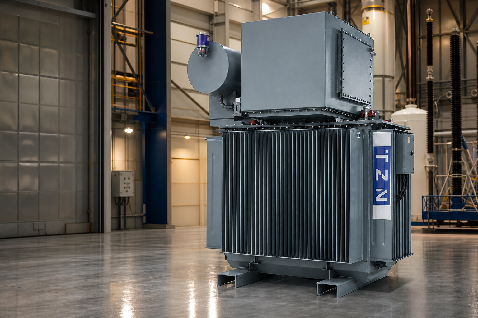Transformateur de puissance TZN haute capacit&eacute; dans un hall de production
